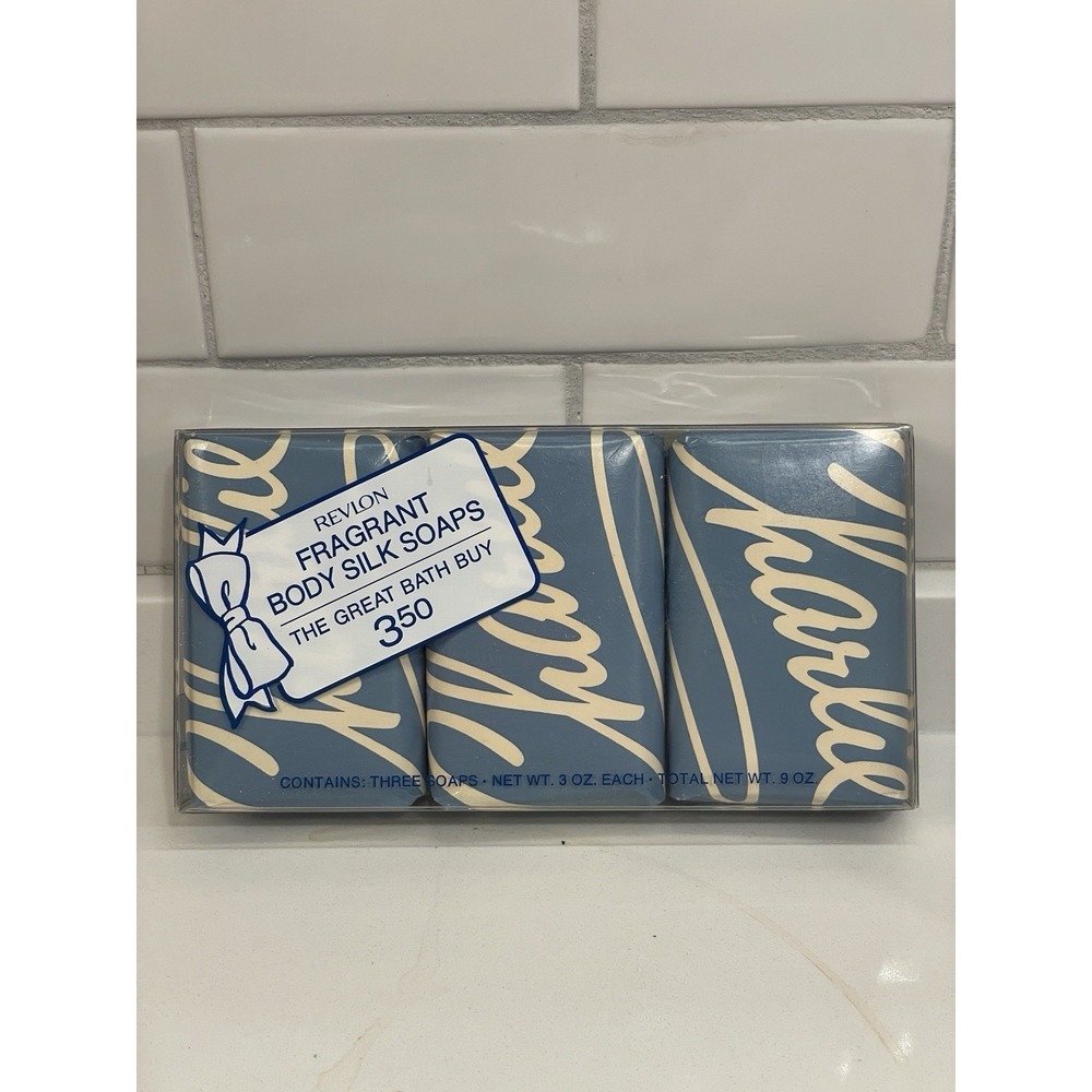 Vintage Charlie Revlon Body Silk Soap‎ Bar 3 Pack Scented Perfumed 3 oz Each